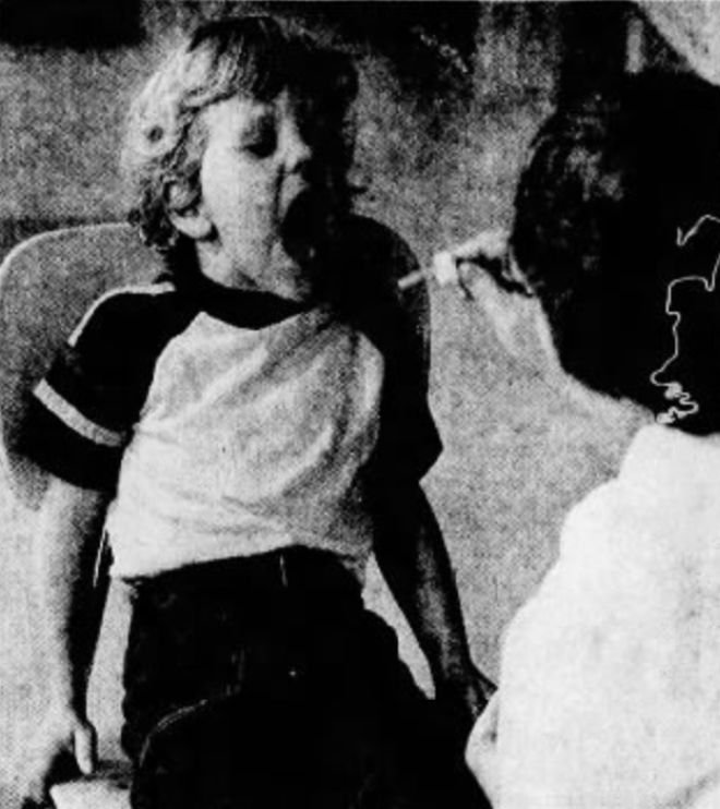 polio vaccine boy, 1979